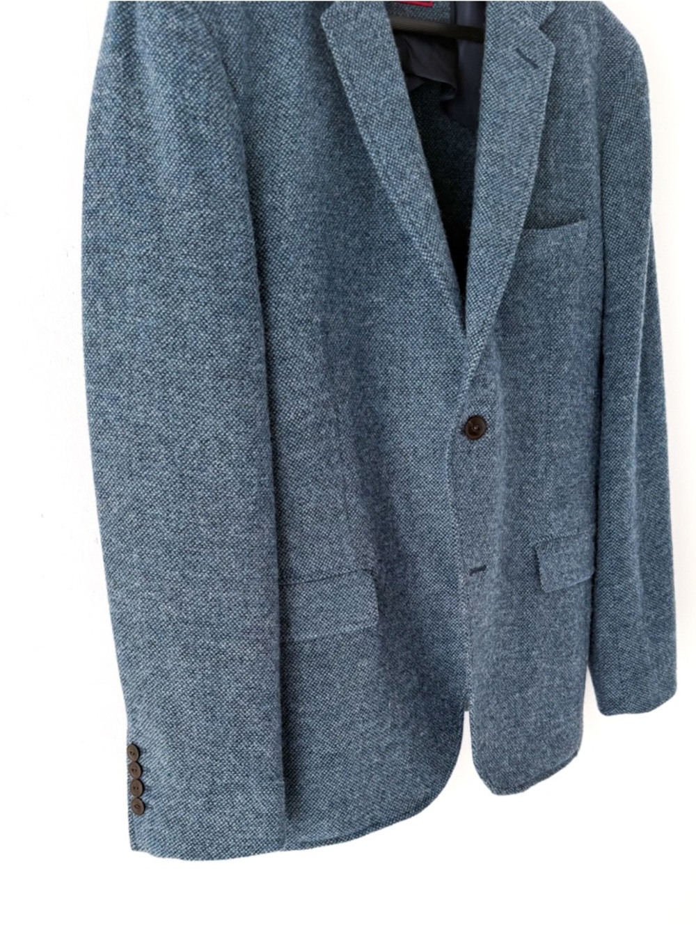 New UNTUCKit Flannel Italian Wool Blazer Sport Coat Piper Blue Mens 40R - Picture 12 of 14